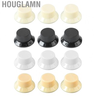 Houglamn Guitar Control Knob  Easy Installation Plastic Bass Potentiometer Cover Kit 3Pcs Engraved Firm Locking for Performance