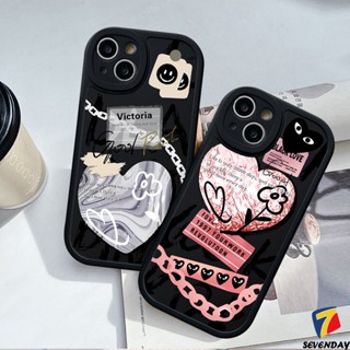 เคสโทรศัพท์มือถือ ลายกราฟฟิตี้หัวใจ หน้ายิ้ม สําหรับ Oppo A96 A54 A77s A17K A78 A58 A16 A15 A76 A17 A9 A95 A57 A5s A3S A12 A7 A55 A16K A53 A74 A5 A92 A1K A31 A16E Reno 5 5F 7 7z 8