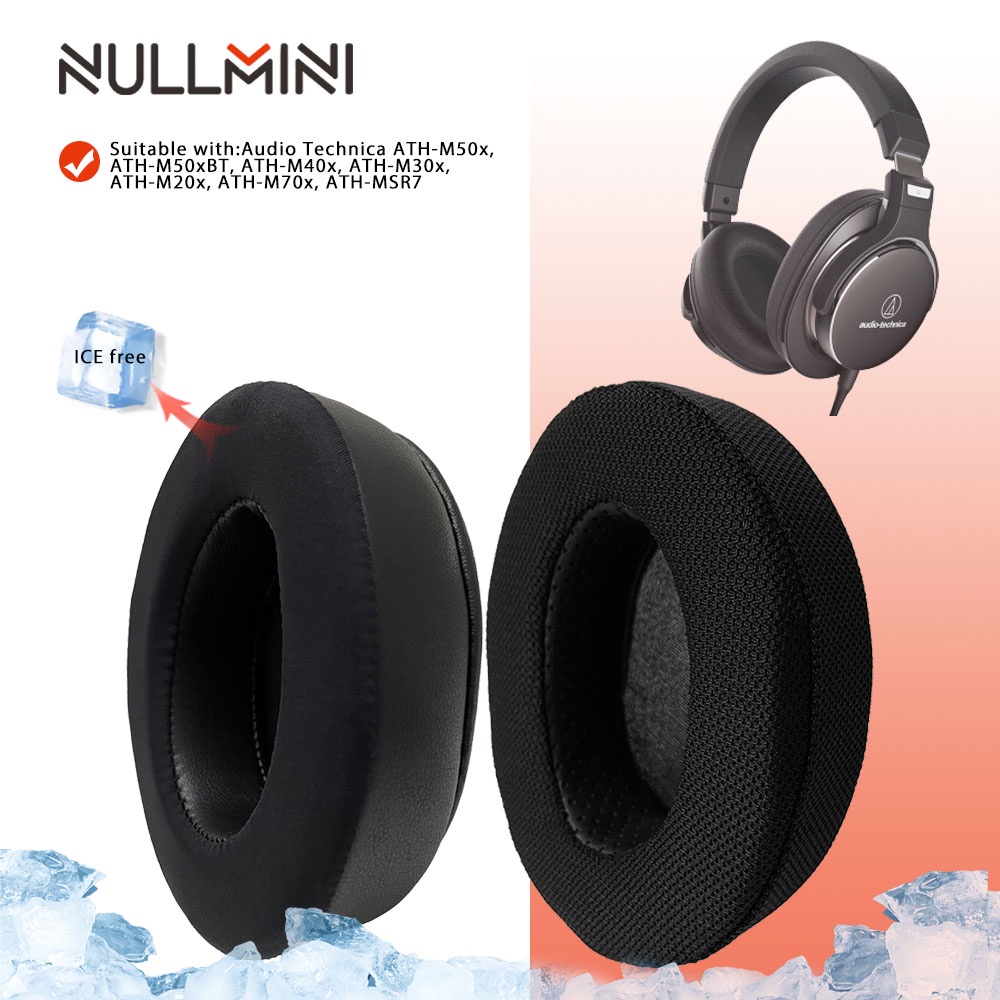 NullMini เปลี่ยนแผ่นรองหูฟังสําหรับ Audio-Technica-ATH-M50x,-ATH-M50xBT,-ATH-M40x,-ATH-M30x,-ATH-M20
