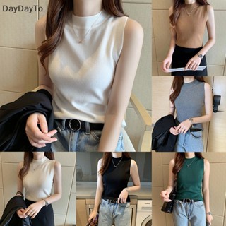 Daydayto เสื้อกั๊กแขนกุดลําลอง คอกลม ผ้าถัก สีพื้น แฟชั่นฤดูร้อน สําหรับผู้หญิง TH