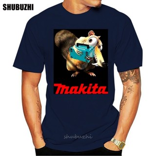  พิมพ์ลาย Makita เสื้อยืดแขนสั้น ผ้าฝ้าย พิมพ์ลายตลก แฟชั่นฤดูร้อน สไตล์ยุโรป สําหรับผู้ชาย