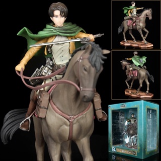 โมเดลฟิกเกอร์ อนิเมะ Attack on Titan Levi Ackerman Horse Rider Captain Scene สําหรับตกแต่ง