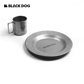 Blackdog กลางแจ้ง สเตนเลส ย้อนยุค บนโต๊ะอาหาร ตั้งแคมป์ อาหารค่ํา จาน ถ้วย