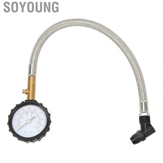 Soyoung Tyre Pressure Gauge  Heavy Duty Accurate Reading Air Inflator Gauge Pressure Resistant 4 Units Universal with Air Bleeder Valve for Bike for Car