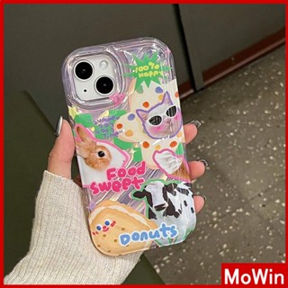 Mowin - เข้ากันได้สำหรับ เคสไอโฟน เคสไอโฟน11 เคส iphone 11 เลเซอร์สะท้อนแสงใสเคสโทรศัพท์เคส TPU Soft ถุงลมนิรภัยกันกระแทกการ์ตูนสัตว์น่ารักเข้ากันได้กับ iPhone 13 Pro max 12 Pro Max 11 xr xs max 7