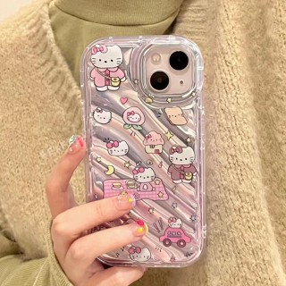 เคสโทรศัพท์มือถือ ซิลิโคนนุ่ม ใส กันกระแทก ลายการ์ตูนคิตตี้น่ารัก สําหรับ IPhone 14 11 13 12 Pro MAX XR 6 6S 7 8 Plus X XS MAX SE 2020 11Pro 14Plus