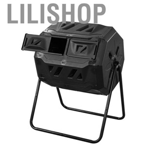 Lilishop 42 Gallon Compost Bin Rotatable Black Compost Container for Outdoor Garden Yard Supplies