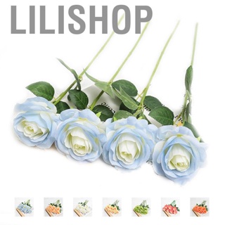 Lilishop 5pcs Artificial Flower Rose Bright Color Long Lasting Attractive Decorative Fake Silk Flower Decoration