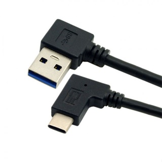 Xiwai สายเคเบิล USB 3.1 USB-C มุม 90 องศา มุมซ้าย สําหรับ Macbook แท็บเล็ต โทรศัพท์มือถือ