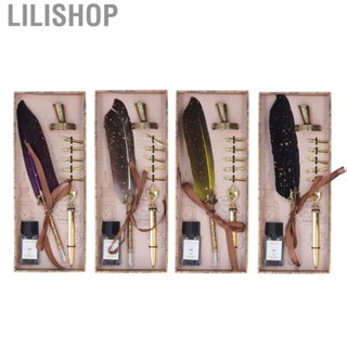 Lilishop Feather Quill Pen And  Set Writing Quill Vintage Calligraphy Dip Pen Kit Gift