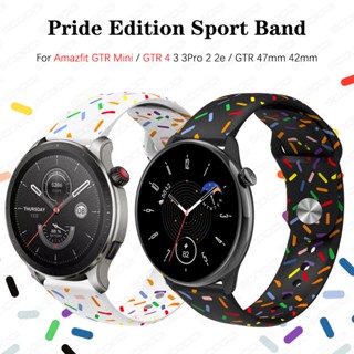 สายนาฬิกาข้อมือซิลิโคน แบบนิ่ม สําหรับ Amazfit GTR Mini GTR 4 3 3pro 2 2e GTR 47 มม. 42 มม.