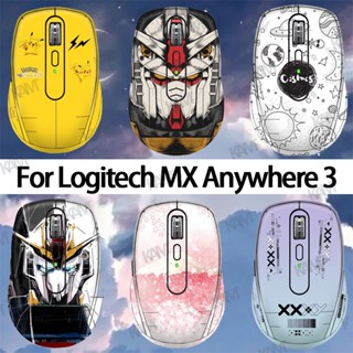 Kam สำหรับ Logitech MX Anywhere 3 สติกเกอร์กันเหงื่อผิวเมาส์ยืดหยุ่นกันลื่นการ์ตูนที่ละเอียดอ่อนที่จับด้านข้างฟิล์มป้องกันสติกเกอร์ผิวด้านดูดซับเหงื่อป้องกันรอยขีดข่วนตกแต่ง