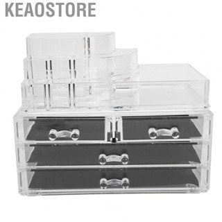 Keaostore Makeup Organizer  Transparent Detachable Lipstick Organizer Four-Drawer  for Small Item Organizer for Makeup Storage for Women for Girls