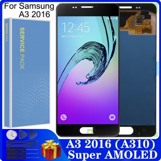 Super AMOLED A310 หน้าจอสัมผัส LCD 4.7 นิ้ว แบบเปลี่ยน สําหรับ SAMSUNG Galaxy A3 2016 A310 A310F A3100