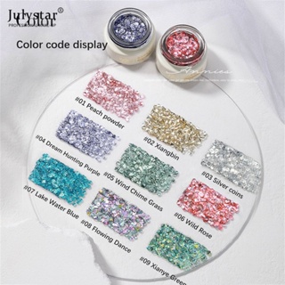 JULYSTAR Poem Flash Sequins Glitter Series กาวทาเล็บ2023ฤดูร้อนใหม่ยอดนิยมสีขาว