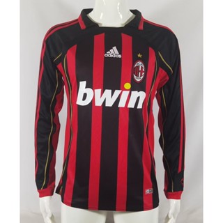 เสื้อกีฬาแขนยาว ลายทีมชาติฟุตบอล AC Milan 06 season สไตล์วินเทจ แห้งเร็ว ไซซ์ S-XXL สําหรับผู้ชาย AAA