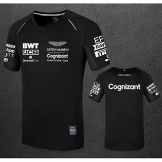 Aston Martin Cognizant F1 Team racing tights short sleeve Fernando Alonso Lance Stroll outdoor driving breathable T-shirt