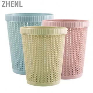 Zhenl Pulling Bag Trash Can  Rattan Round Plastic Garbage Bin Home Coverless Trash Storage