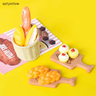 Qetyellow โมเดลขนมปัง เค้ก อาหาร ของเล่น สําหรับตกแต่งบ้านตุ๊กตา 5 ชิ้น