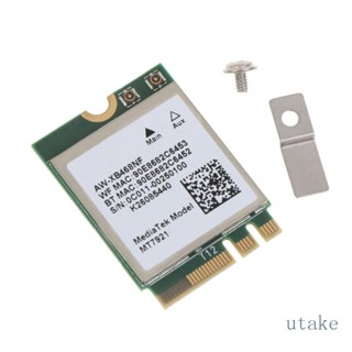 Utakee MT7921K DualBand WiFi 6 การ์ด 802 11ax ac ไร้สาย NGFF สําหรับ M 2 การ์ด WiFi สําหรับ Win