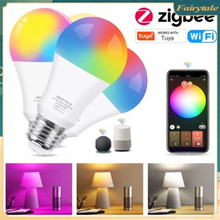 Tuya หลอดไฟอัจฉริยะ WiFi CW LED E27 9W หรี่แสงได้ ควบคุมด้วยเสียง RGBCW Alexa Google Home