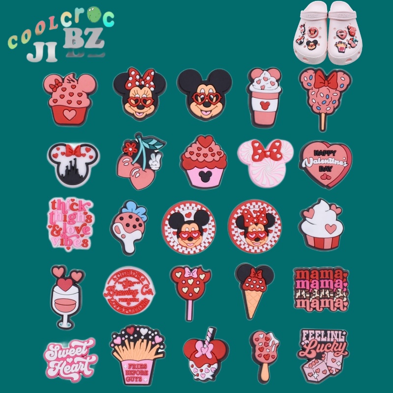 Jibbitz การ์ตูนน่ารัก PVC กาวนุ่ม Crocs อุปกรณ์เสริมรองเท้าดอกไม้ที่ถอดออกได้รองเท้าสวนหัวเข็มขัด DIY อุปกรณ์ตกแต่งของขวัญสําหรับเด็ก