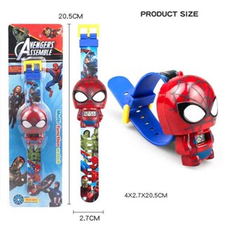  Childrens cartoon doll with bullet cover electronic watch Spider Man childrens sports watch childrens birthday and Christmas gift