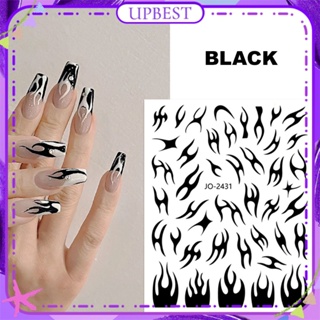 ♕ Nail Art Thorn Flame Nail Enhancement Sticker Gold Silver Black White Irregular Phototherapy Gel Nail Decoration Manicure Tool For Nail Shop 6 Colors UPBEST