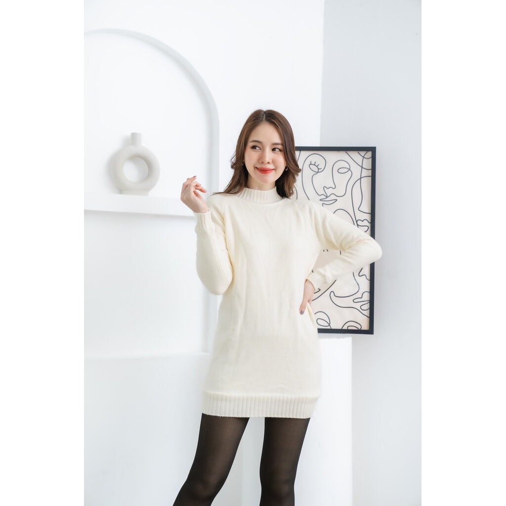 SW76 เสื้อสเวตเตอร์บุขนทรงเดรส - รูปที่ 5