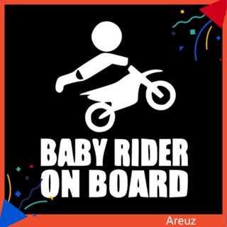 สติกเกอร์ ลายคําเตือน Baby Rider On Board น่ารัก สําหรับติดตกแต่งหน้าต่างรถยนต์