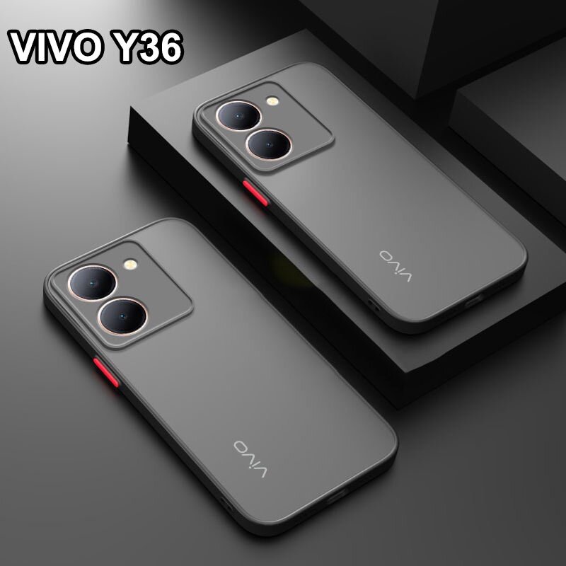 เคสกันกระแทก Vivo Y36 4G 5G เคสโทรศัพท์มือถือซิลิโคน ผิวด้าน ป้องกันเลนส์กล้อง ปุ่มสีผิวด้านกันรอยกล้อง ขอบนิ่มหลังแข็ง