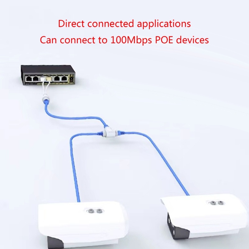Moommy 2-in-1 POE Splitter ตัวเชื่อมต่อ RJ45 สามทาง สําหรับระบบตรวจสอบเครือข่าย