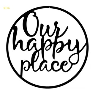 King ป้ายโลหะ ลาย Our Happy-Place สําหรับตกแต่งผนังบ้าน ห้องครัว ห้องนอน สํานักงาน