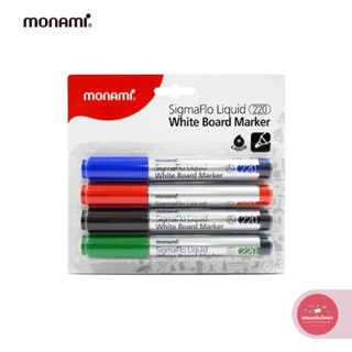 ชุดปากกาไวท์บอร์ด WHITE BOARD MARKER โมนามิ Monami รุ่น 220 4 สี จำนวน 1 แพ็ค