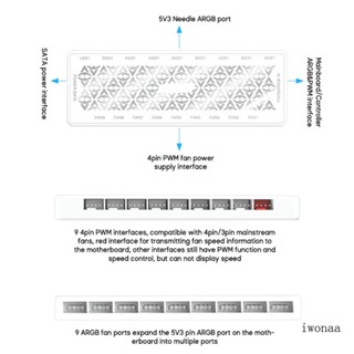 Iwo 2 in 1 ฮับพัดลมควบคุม ARGB + PWM 5V 3Pin ARGB 1 ถึง 9 พอร์ต