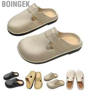 Boingek Slippers  Soft Summer Closed Toe Comfortable PU Flat Bottom for Holiday