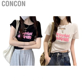 Concon Women Cutout Short T Shirt   Silk Sleeve Casual Elegant Soft Stylish Perfect Matching for Summer Outdoor