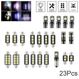 หลอดไฟ LED T10 5050 W5W Canbus สําหรับติดตกแต่งภายในรถยนต์ 23 ชิ้น