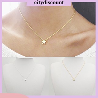 &lt;citydiscount&gt; สร้อยคอโซ่ รูปดาวห้าแฉก ป้องกันสนิม เรียบง่าย สําหรับผู้หญิง ออกเดท