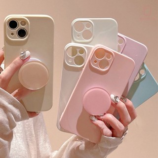 เคสโทรศัพท์มือถือ TPU ปิดด้านหลัง ทรงกลม สีแคนดี้ พร้อมขาตั้ง สําหรับ IPhone 14 Promax 13 12 Pro IP 11 Pro Max