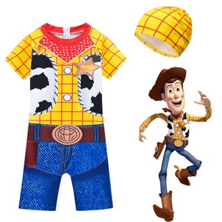 ใหม่ ชุดว่ายน้ําวันพีช หมวกคอสเพลย์ Toy Story สําหรับเด็กผู้ชาย T02