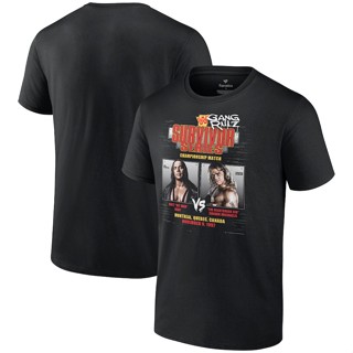  พิมพ์ลาย ใหม่ เสื้อยืดลําลอง แขนสั้น พิมพ์ลาย Michaels vs Bret Hart 1997 Survivor Series Royal SummerSlam 1992 Bret Har