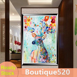 [boutique520.th] สติกเกอร์ปักครอสติชคริสตัล รูปกวาง 5D สําหรับตกแต่งบ้าน DIY