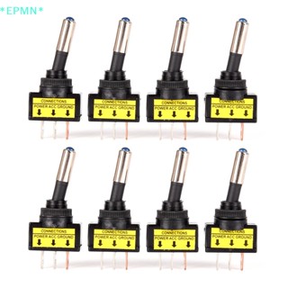 Epmn&gt; ใหม่ สวิตช์ปุ่มโยกสลับเปิด ปิด ไฟ LED สีแดง 3 Pin SPST 12V 20A สําหรับรถยนต์