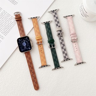 สายนาฬิกาข้อมือหนัง แบบบาง สําหรับ Smart Watch Serie 7 1 2 3 4 5 6 SE 8 Ultra iWatch 49 มม. 41 45 44 40 42 มม.