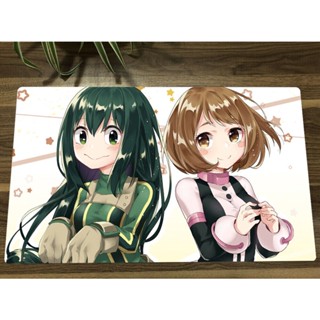 แผ่นรองเมาส์ ลายการ์ตูนอนิเมะ My Hero Academia Yugioh Playmat Asui Tsuyu Uraraka Ochako CCG TCG