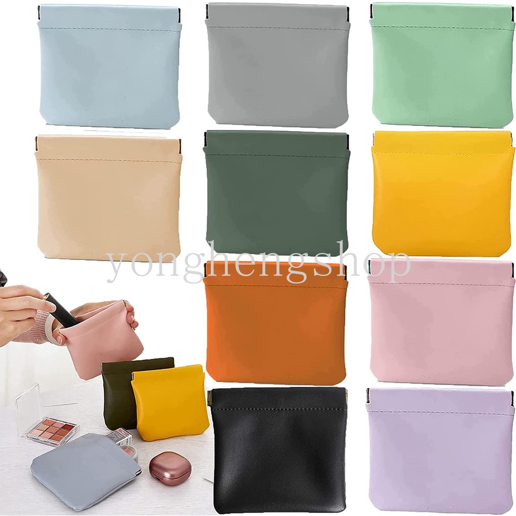 กระเป๋าใส่เหรียญ ลิปสติก เครื่องสําอาง หนัง PU แบบยืดหยุ่น ขนาดเล็ก แบบพกพา แบบสร้างสรรค์ สําหรับเดินทาง