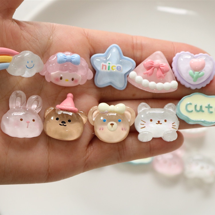 น่ารัก Rainbow Cloud design Charms jibbits Bunny Bear Jibits Charm Pin My Melody เค้ก Jibitz designks สําหรับเด็กรองเท้าอุปกรณ์เสริมตกแต่ง