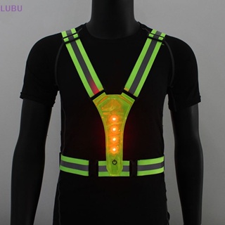 Lubu ใหม่ เสื้อกั๊กสะท้อนแสง LED มองเห็นชัด ปรับได้ เพื่อความปลอดภัย สําหรับขี่จักรยานกลางแจ้ง