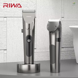 Riwa เครื่องตัดผมไฟฟ้า จอแสดงผล LED ล้างทําความสะอาดได้ แบบชาร์จไฟได้ สําหรับเด็ก และผู้ใหญ่ RE-6305